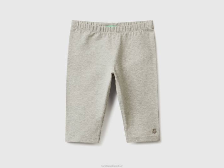 kinderen Benetton 3/4 legging van stretchkatoen lichtgrijs 4R625694