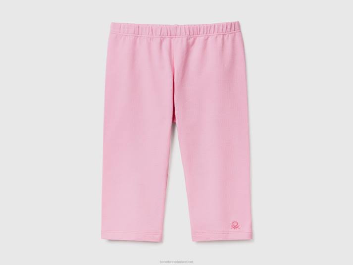 kinderen Benetton 3/4 legging van stretchkatoen roze 4R622949