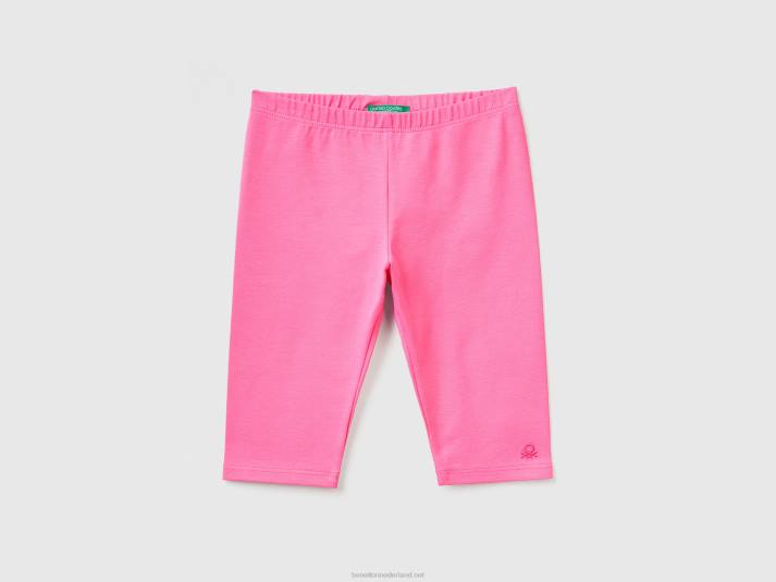 kinderen Benetton 3/4 legging van stretchkatoen roze 4R625675