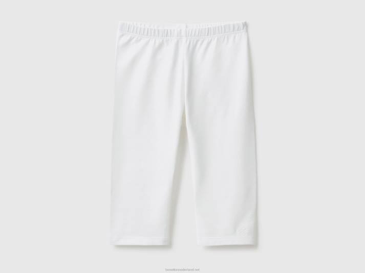 kinderen Benetton 3/4 legging van stretchkatoen wit 4R622975