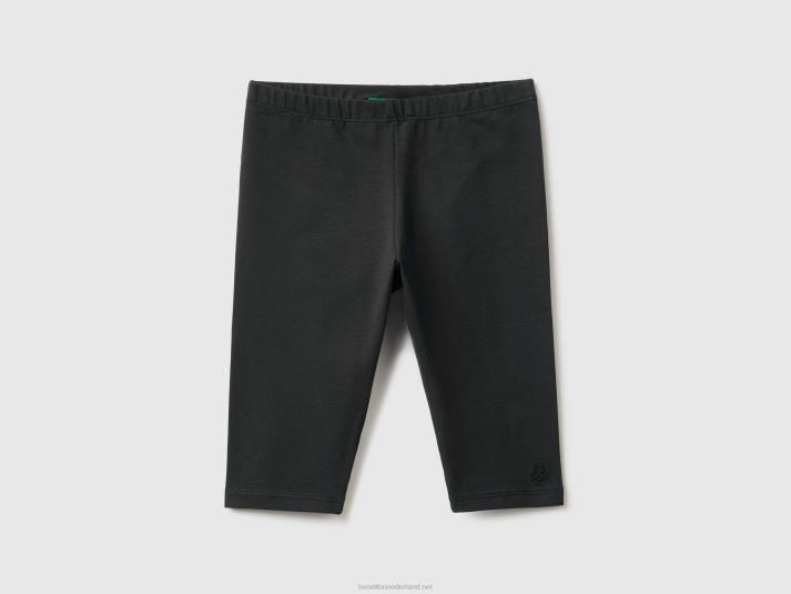 kinderen Benetton 3/4 legging van stretchkatoen zwart 4R622957