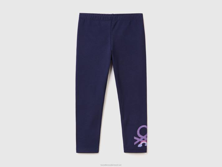 kinderen Benetton legging met glitterprint donkerblauw 4R622950