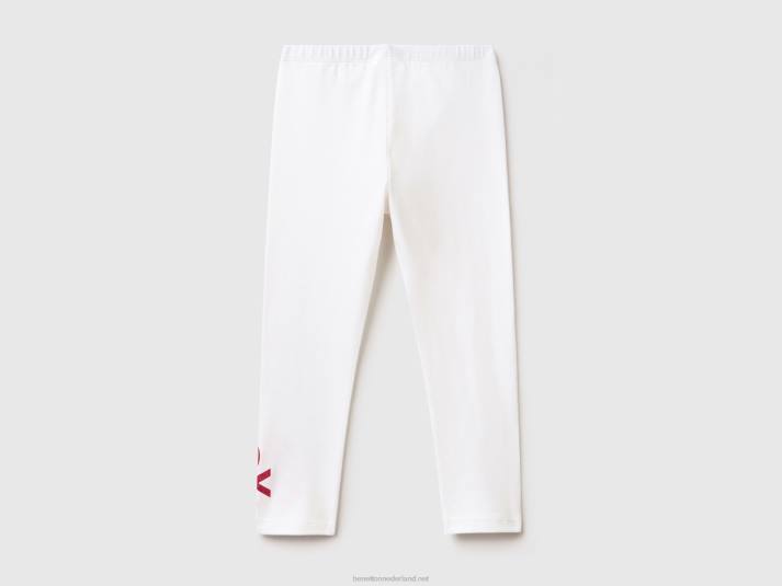 kinderen Benetton legging met glitterprint wit 4R625678