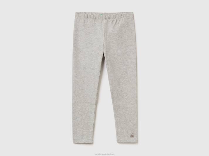 kinderen Benetton legging van stretchkatoen lichtgrijs 4R622978