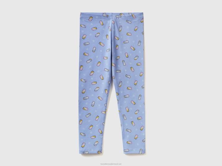 kinderen Benetton legging van stretchkatoen met patroon maagdenpalm 4R622974