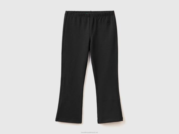 kinderen Benetton wijd uitlopende legging van stretchkatoen zwart 4R625690