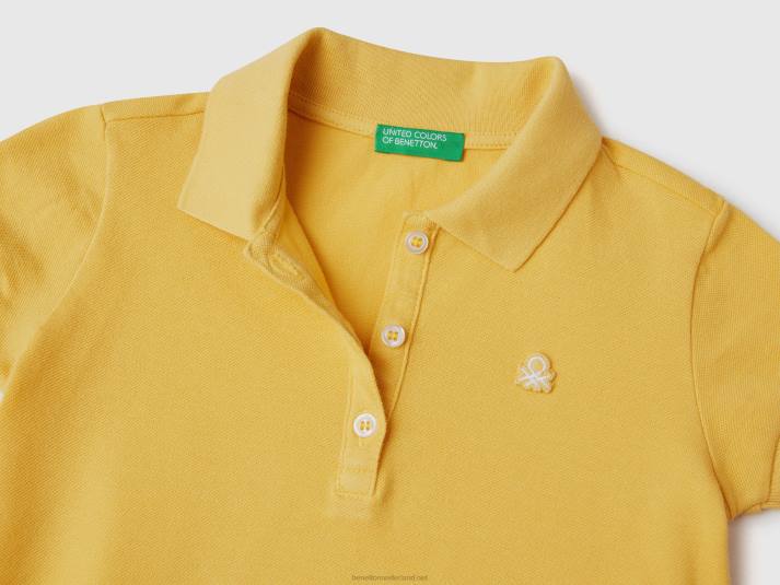 kinderen Benetton regular fit polo van biologisch katoen geel 4R625590