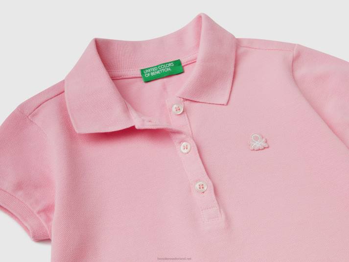 kinderen Benetton regular fit polo van biologisch katoen roze 4R622840
