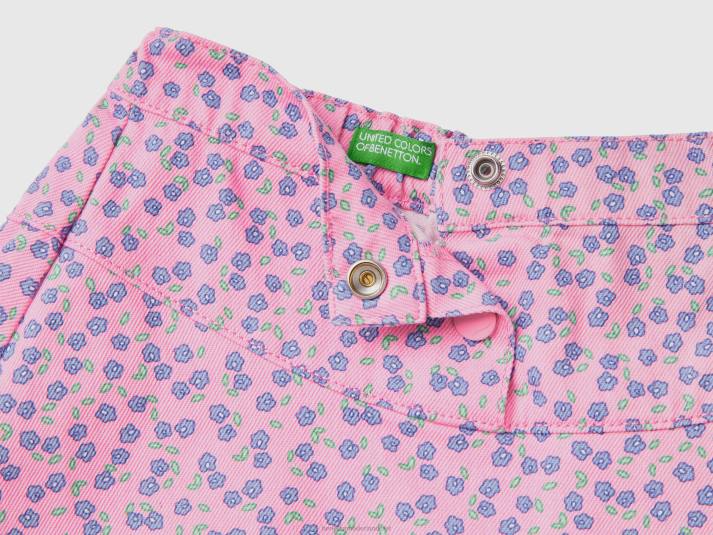 kinderen Benetton gebloemde minirok roze 4R625732