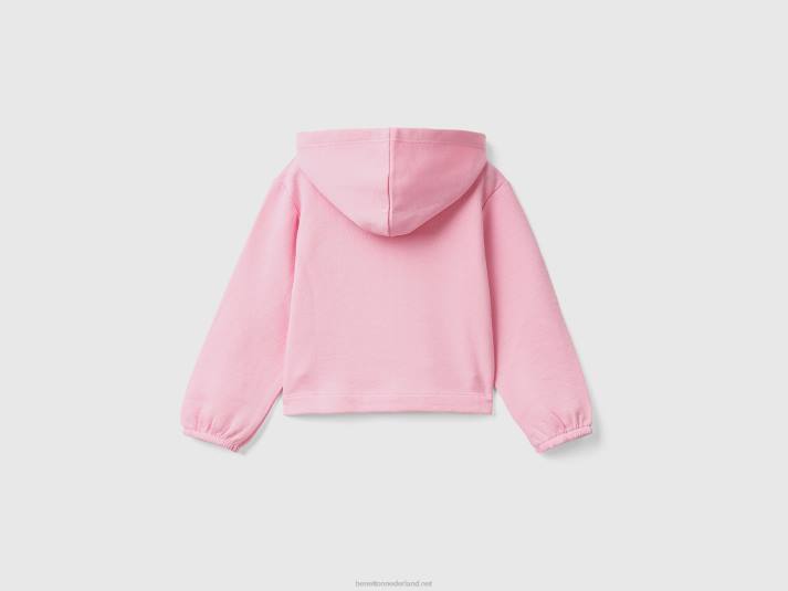 kinderen Benetton cropped hoodie met borduursel roze 4R622916