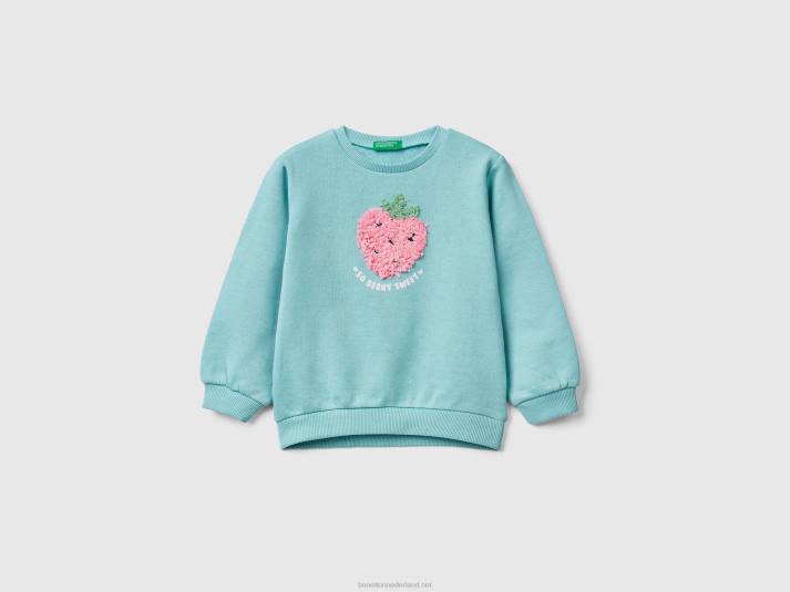kinderen Benetton sweatshirt met applicatie in bloemblaadjeslook water 4R625628