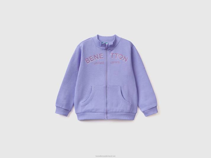 kinderen Benetton sweatshirt met ritssluiting van biologisch katoen maagdenpalm 4R622928
