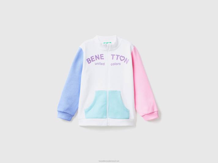 kinderen Benetton sweatshirt met ritssluiting van biologisch katoen veelkleurig 4R625620