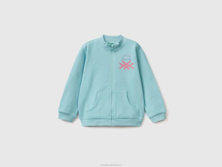 kinderen Benetton sweatshirt met ritssluiting van biologisch katoen water 4R625635