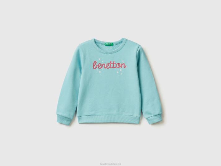 kinderen Benetton sweatshirt van biologisch katoen met glitterprint water 4R625626