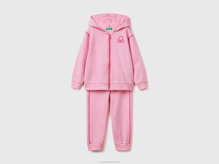 kinderen Benetton trainingspak van 100% katoen roze 4R622934