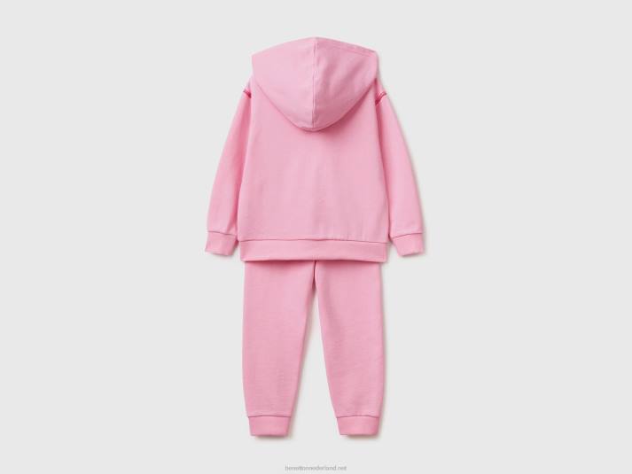 kinderen Benetton trainingspak van 100% katoen roze 4R625645