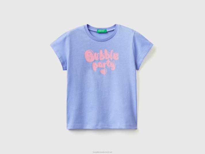 kinderen Benetton T-shirt met ronde hals en print maagdenpalm 4R625571