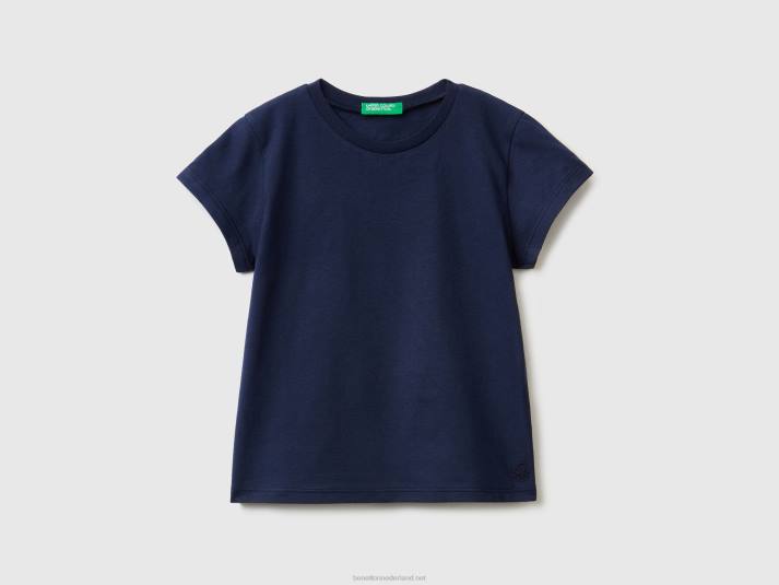 kinderen Benetton T-shirt van 100% biologisch katoen donkerblauw 4R625603