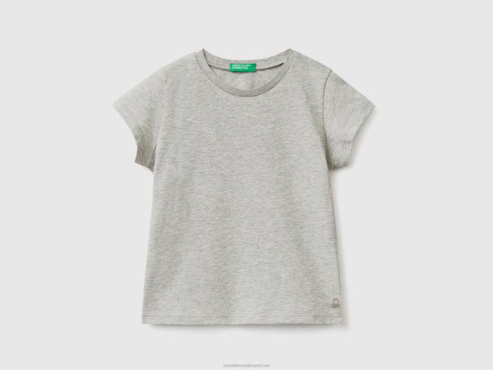 kinderen Benetton T-shirt van 100% biologisch katoen lichtgrijs 4R622892
