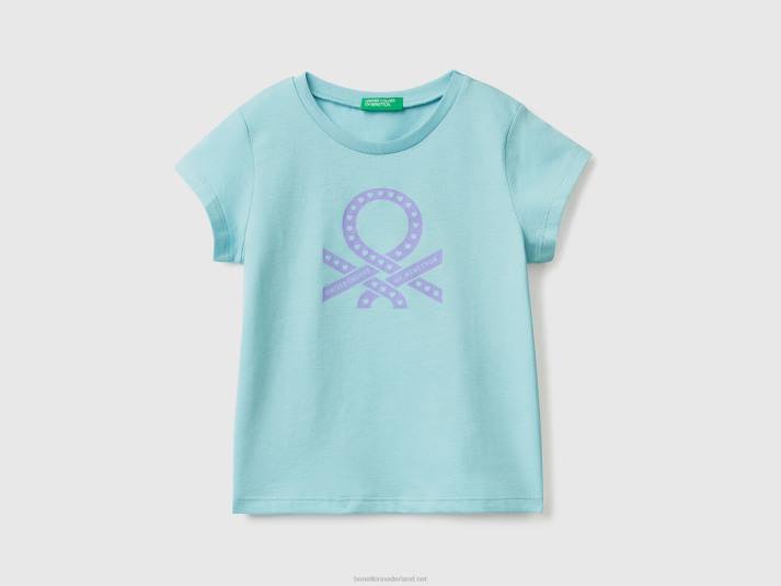 kinderen Benetton T-shirt van 100% katoen met logo water 4R622838