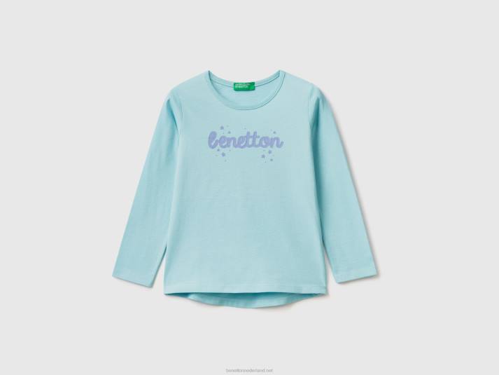 kinderen Benetton T-shirt van 100% katoen met logo water 4R625558