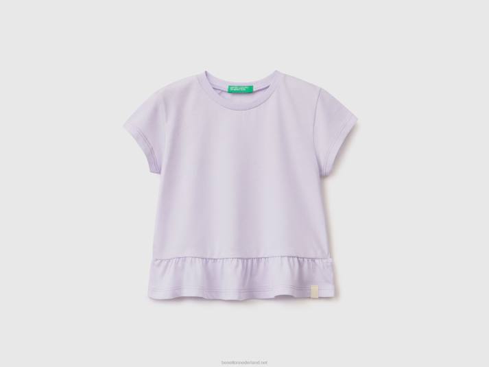 kinderen Benetton T-shirt van gerecyclede stof met ruches lila 4R625609