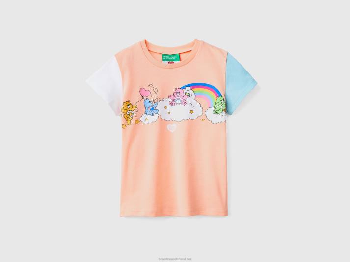 kinderen Benetton Troetelbeertjes T-shirt met kleurvlakken zacht roze 4R622887