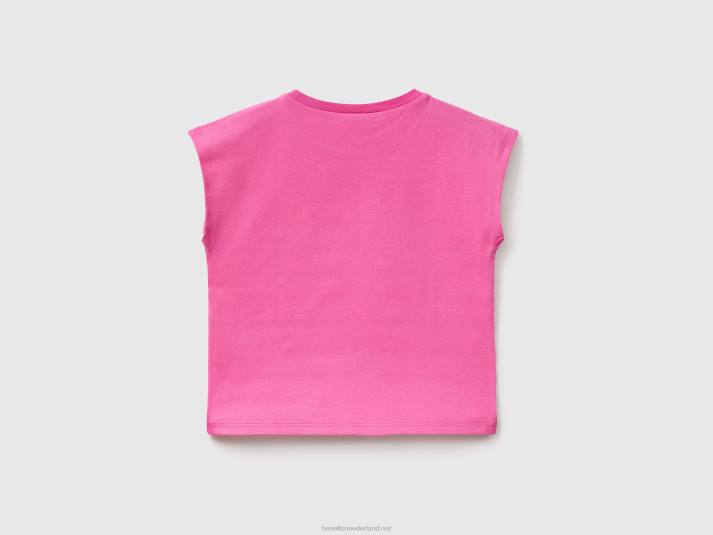 kinderen Benetton gestreept snoopy-t-shirt fuchsia 4R625556