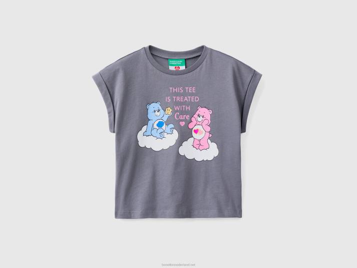 kinderen Benetton t-shirt met troetelbeertjes print donkergrijs 4R622850