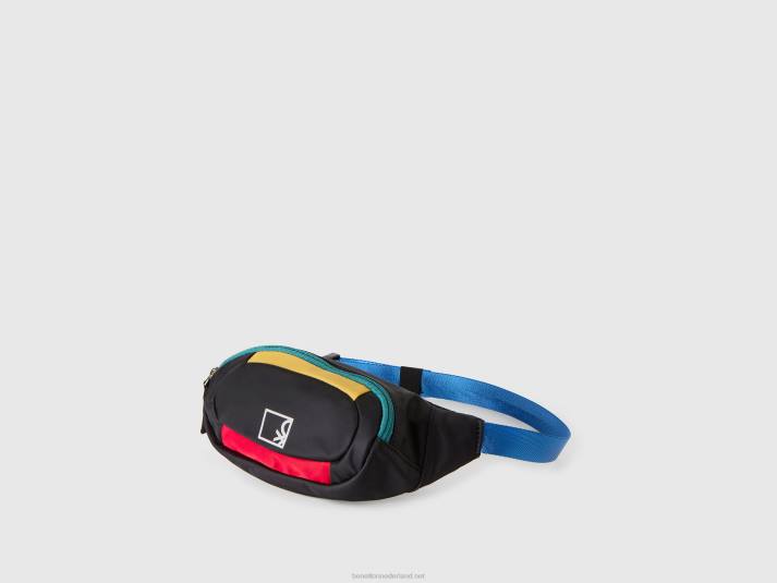 kinderen Benetton heuptasje met logo zwart 4R622083
