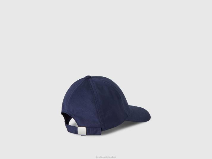 kinderen Benetton katoenen hoed met rand donkerblauw 4R622089