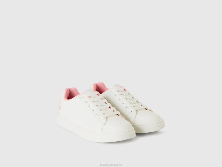 kinderen Benetton lage sneakers met logo wit 4R622085