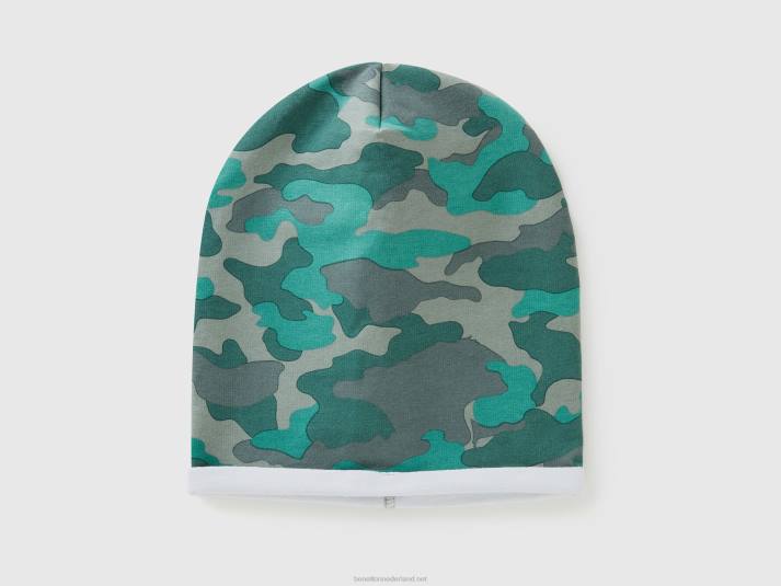 kinderen Benetton muts van stretchkatoen groente 4R622082
