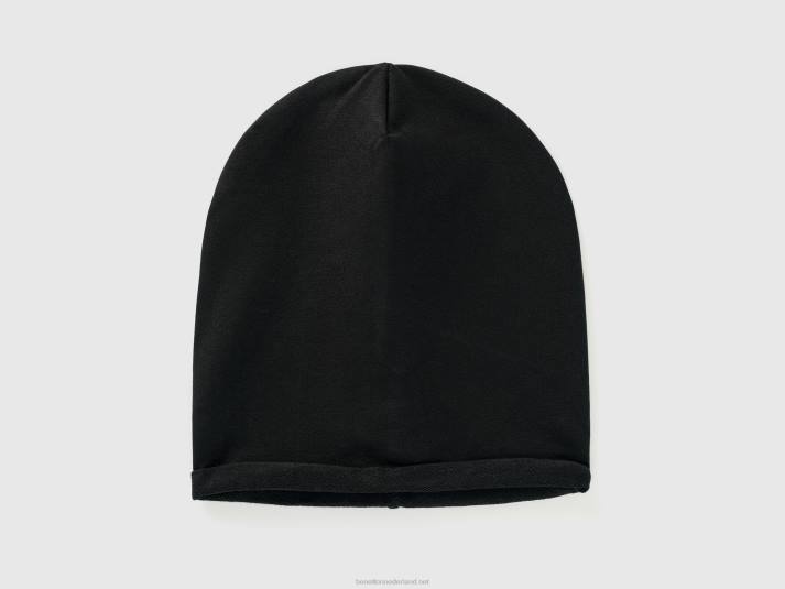 kinderen Benetton muts van stretchkatoen zwart 4R622080