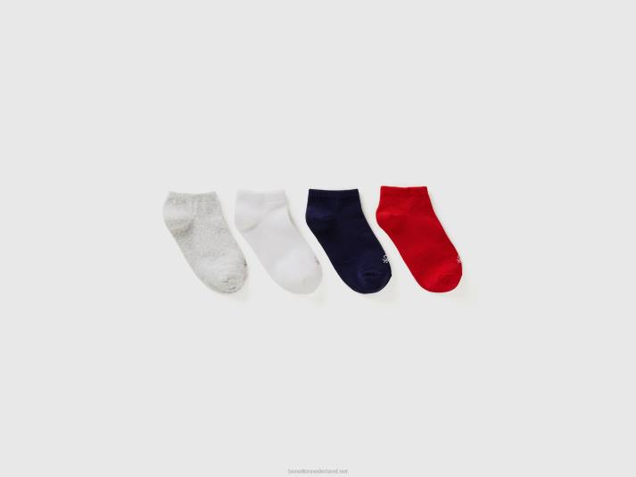 kinderen Benetton vier paar korte sokken veelkleurig 4R622028