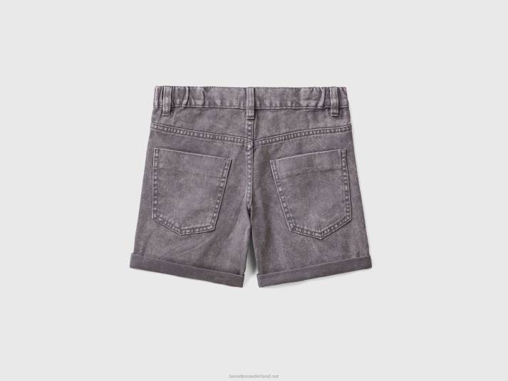 kinderen Benetton 100% katoenen short met vier zakken grijs 4R624945