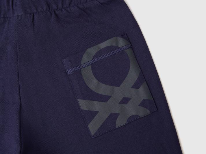 kinderen Benetton Bermuda's van 100% katoen donkerblauw 4R621980