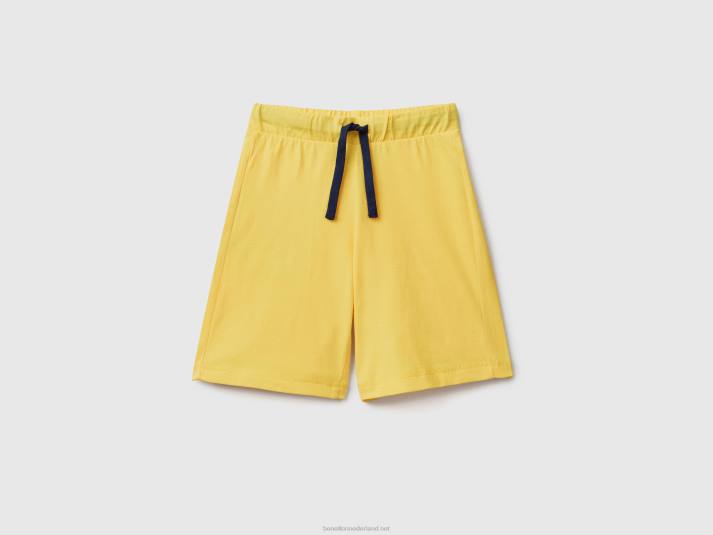 kinderen Benetton Bermuda's van 100% katoen geel 4R621956