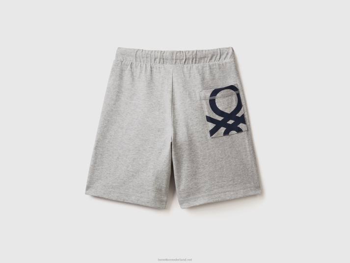 kinderen Benetton Bermuda's van 100% katoen lichtgrijs 4R621986