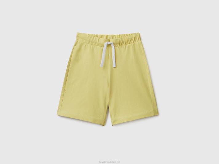 kinderen Benetton Bermuda's van 100% katoen limoen 4R622003