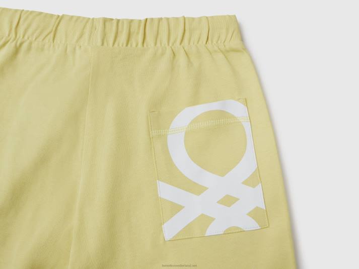 kinderen Benetton Bermuda's van 100% katoen limoen 4R622003