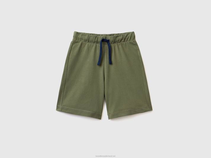 kinderen Benetton Bermuda's van 100% katoen militair groen 4R621990