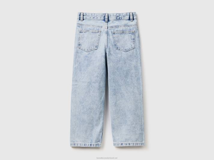 kinderen Benetton baggy fit jeans met scheuren lichtblauw 4R624959