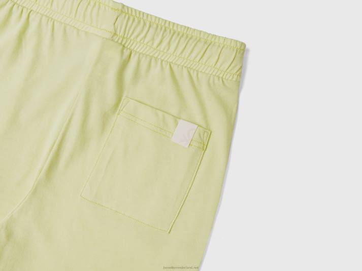 kinderen Benetton bermuda's van gerecyclede stof met zak limoen 4R621964
