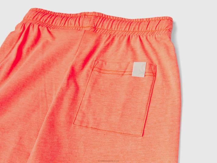 kinderen Benetton bermuda's van gerecyclede stof met zak neon-oranje 4R621962