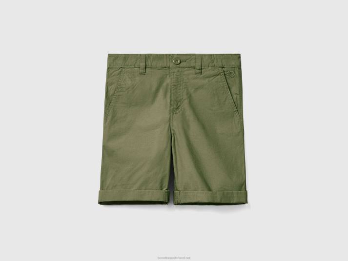 kinderen Benetton bermuda's van puur katoen militair groen 4R624946