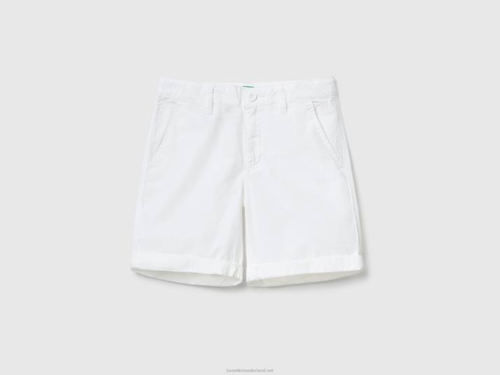 kinderen Benetton bermuda's van puur katoen wit 4R621950