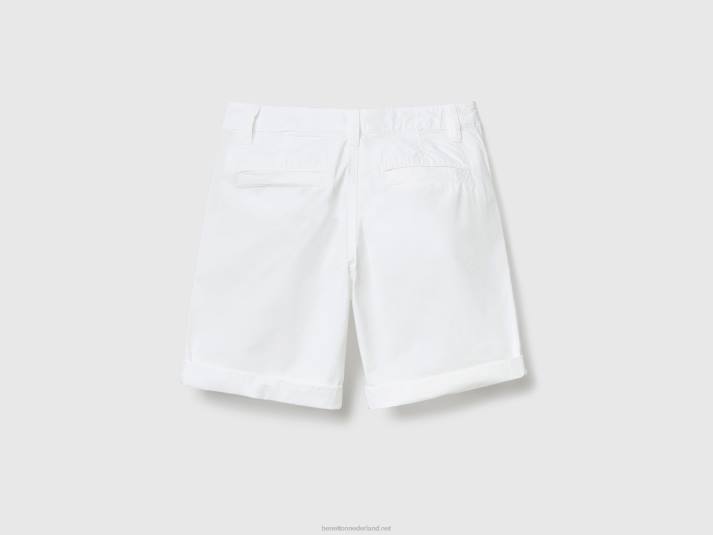kinderen Benetton bermuda's van puur katoen wit 4R621950