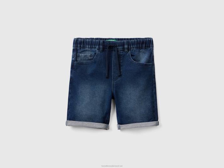 kinderen Benetton bermuda's van stretchdenim donkerblauw 4R621975